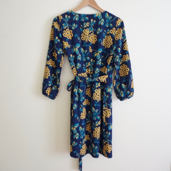 NWT J. Crew Golden Floral Wrap Dress - Picture 4 of 8